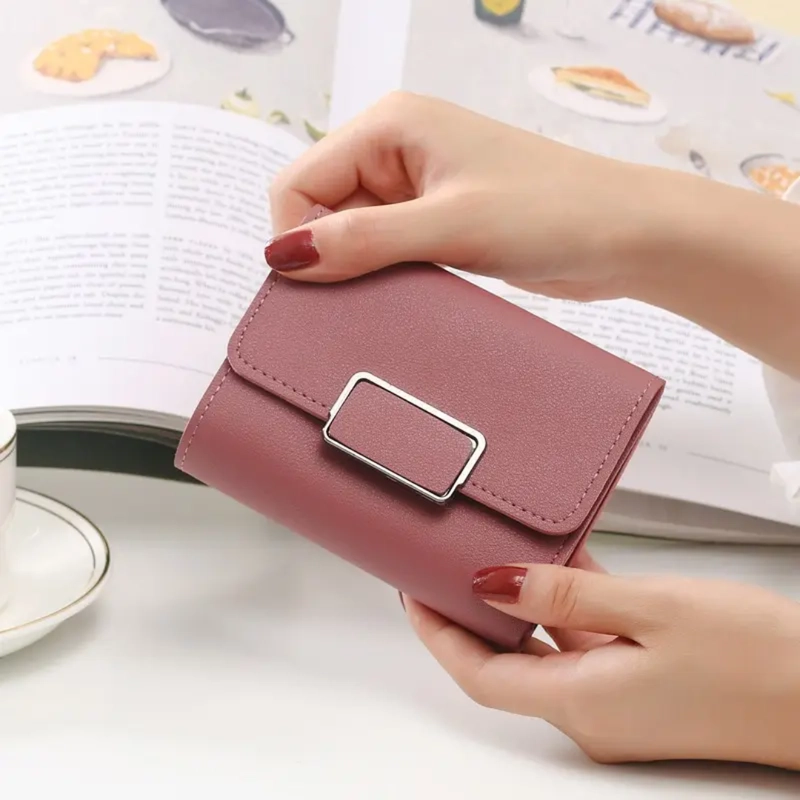 Product image KAHASIL - Dompet Lipat Wanita Pendek Mini Kecil Bahan Kulit PU Leather KHDP50 all variant Hitam